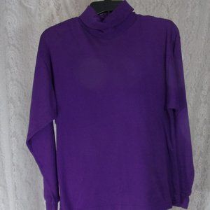Trend Basic Purple Turtleneck Top Tee Blouse Size M